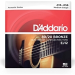 String Set Acoustic Guitar D'Addario 
Medium Gauge 80/20 Bronze