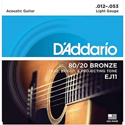 String Set Acoustic Guitar D'Addario Light Gauge 80/20 Bronze